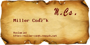 Miller Csák névjegykártya
